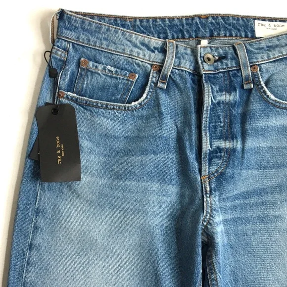 Rag & Bone Rosa Mid-Rise Boyfriend Relaxed Fit Denim Jeans In Jones Wash Size 31 - Picture 10 of 17